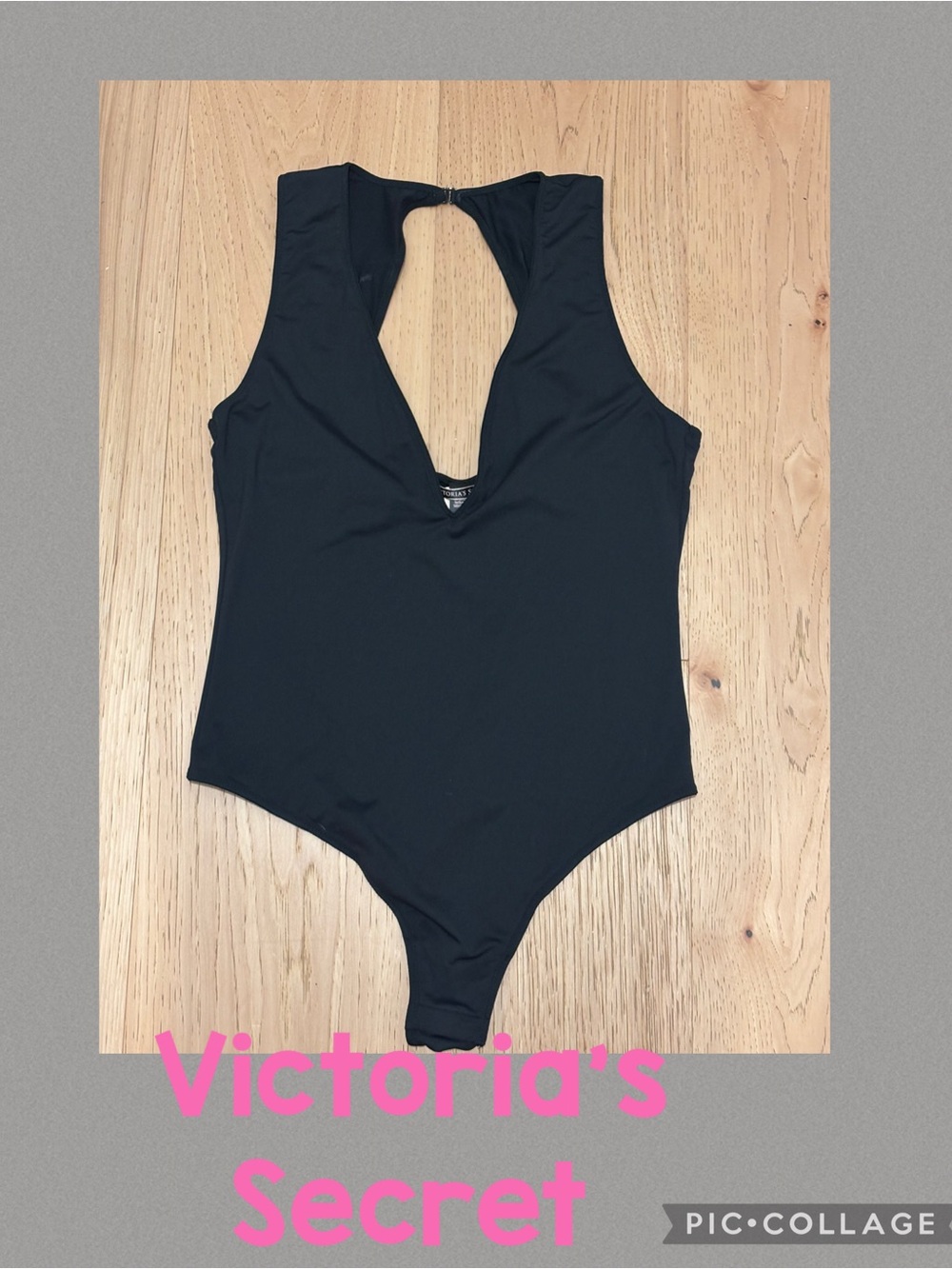 Victoria's Secret Black V-Plunge Bodysuit size Medium